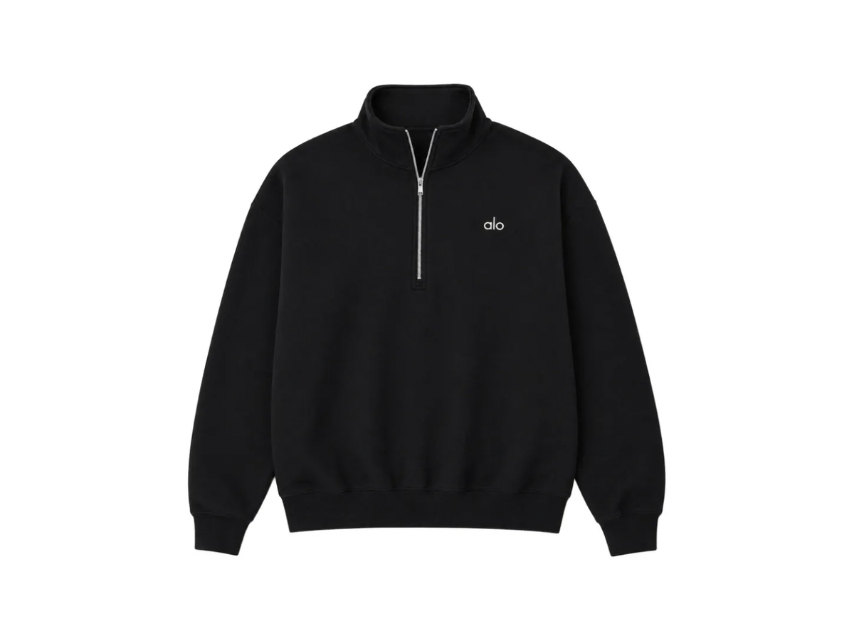 Alo Alo Half-Zip Sweatshirt — Black