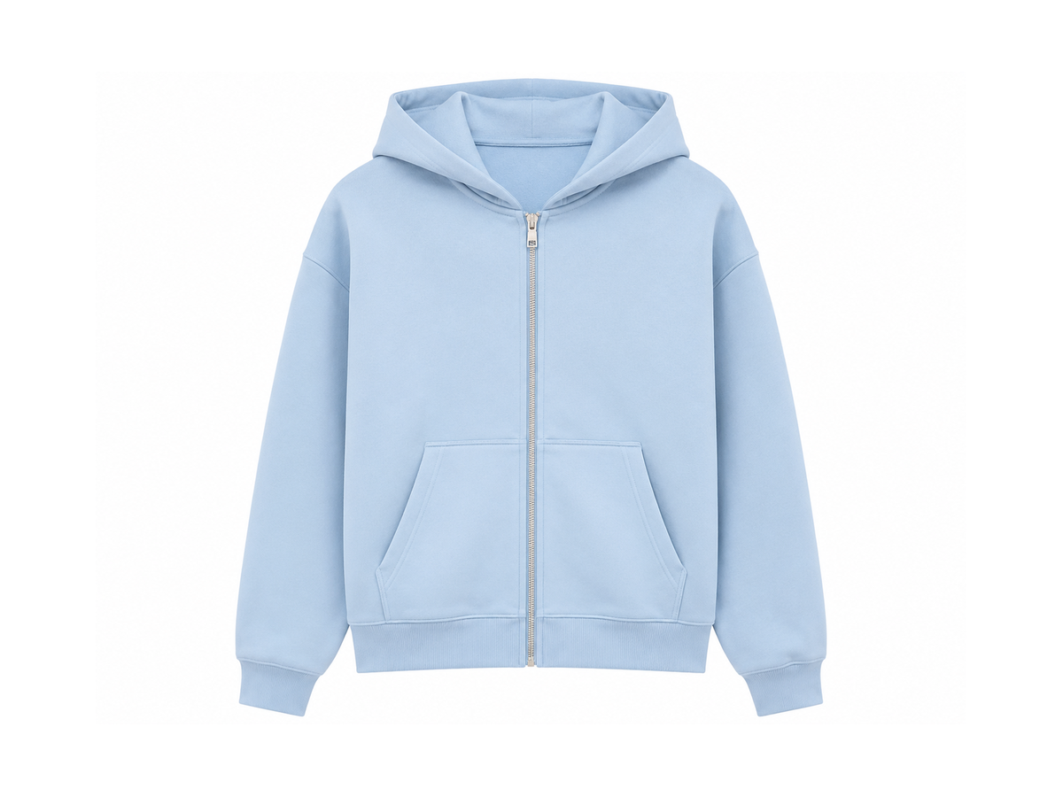Balenciaga Balenciaga Zip-Up Hoodie — Light Blue
