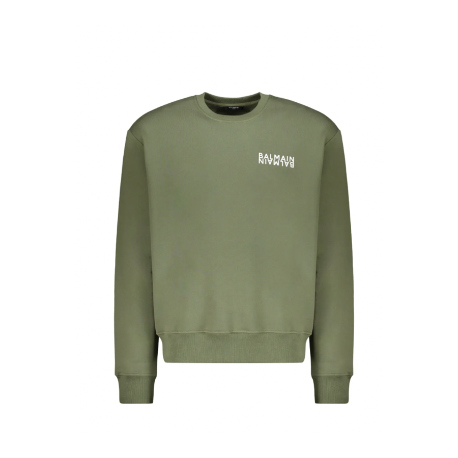 Balmain Balmain Cotton Logo Sweatshirt — Olive
