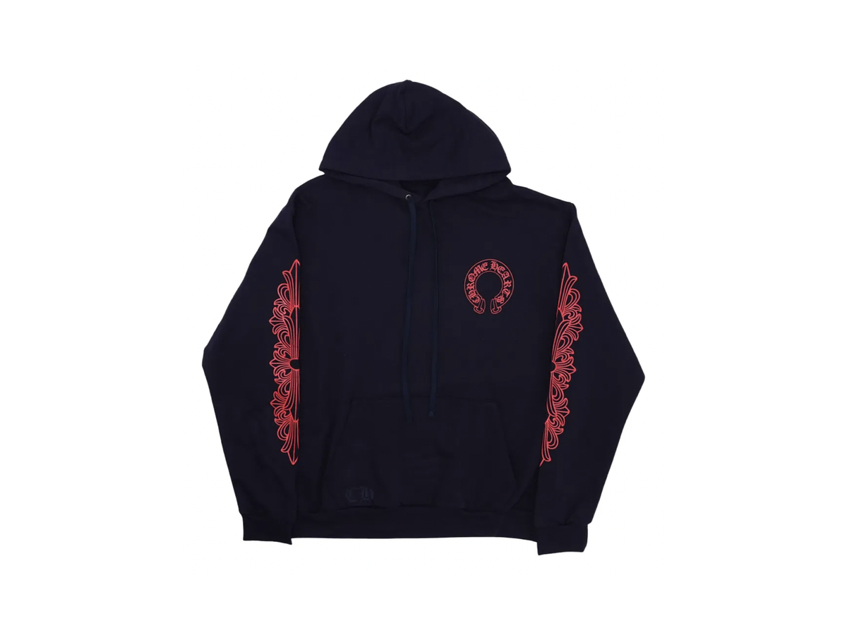 Chrome Hearts Chrome Hearts Zip-Up Hoodie — Black/White Sleeve Graphic
