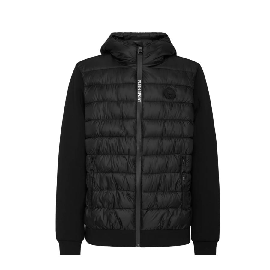 Plein Sport Plein Sport Quilted Hooded Jacket — Black